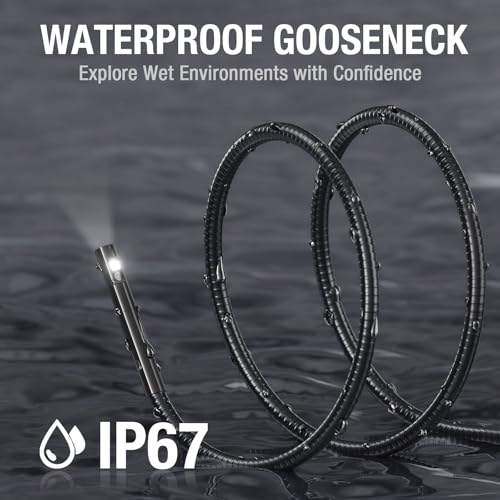 Dual Lens Borescope Camera with Light 1080P Waterproof Flexible Endoscope U626120
