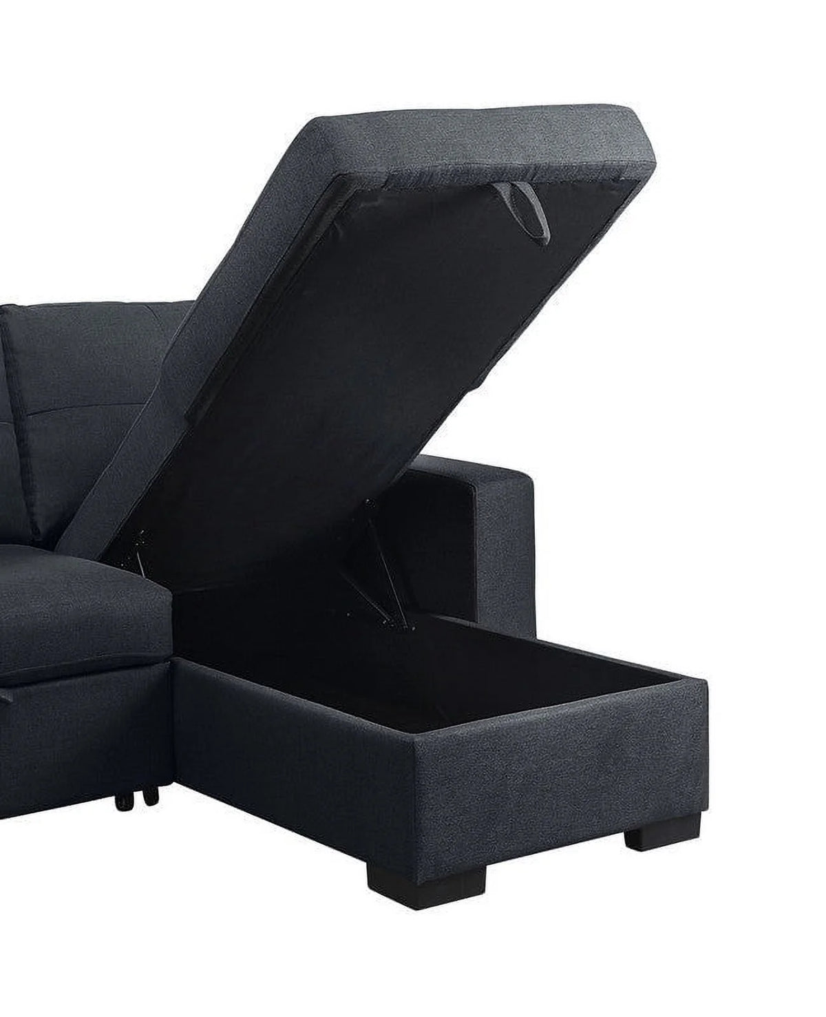 Linen Sleeper Sectional Sofa with Reversible Storage Chaise I333