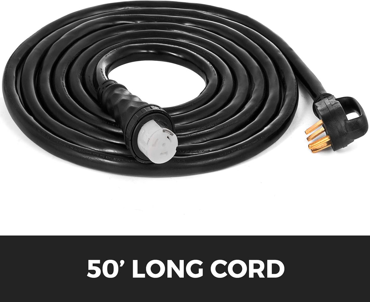50FT 50 AMP Weatherproof Heavy Duty Twist Lock RV Extension Cord D31916