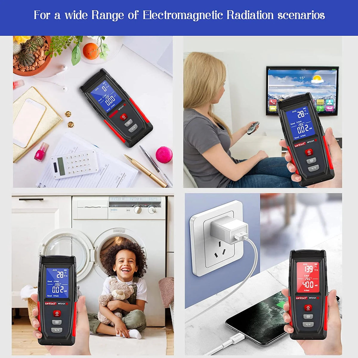 Rechargeable Digital Electromagnetic Field Radiation Detector S97098