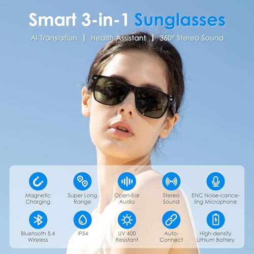 Bluetooth Sunglasses with Polarized Lens and Built-in Mic & Speakers H692