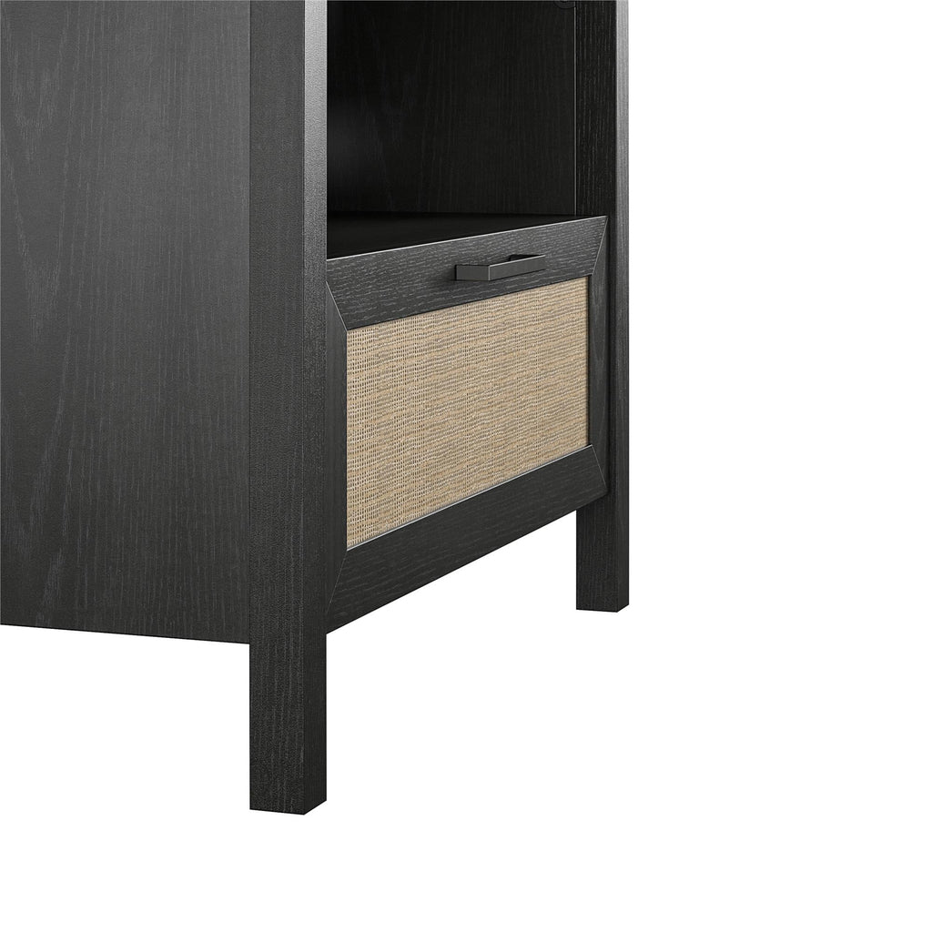 Black 1 Drawer Nightstand P4498