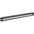 24-Port Cat6a Patch Panel Feedthrough Rackmount RJ45 Ethernet 1U R437
