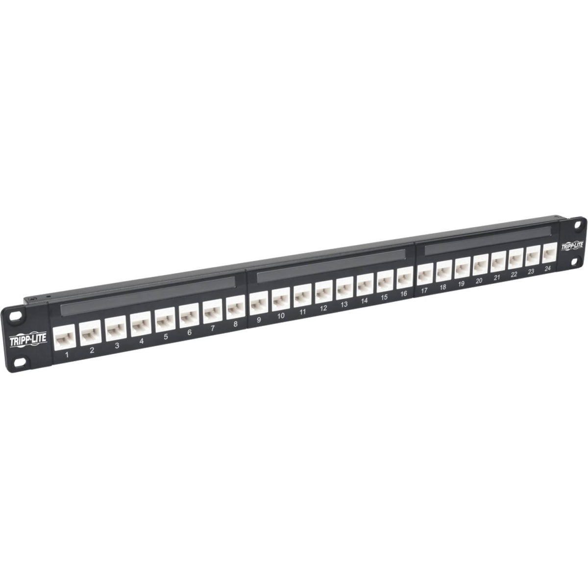 24-Port Cat6a Patch Panel Feedthrough Rackmount RJ45 Ethernet 1U R437