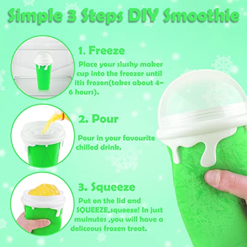 Blue Double Layers Silicone Slushy Cup Maker 500ml L4055