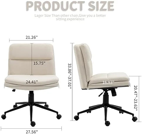 Black Armless Fabric Swivel Office Chair A8508