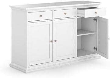White 3 Door 3 Drawer Sideboard Cabinet S92492