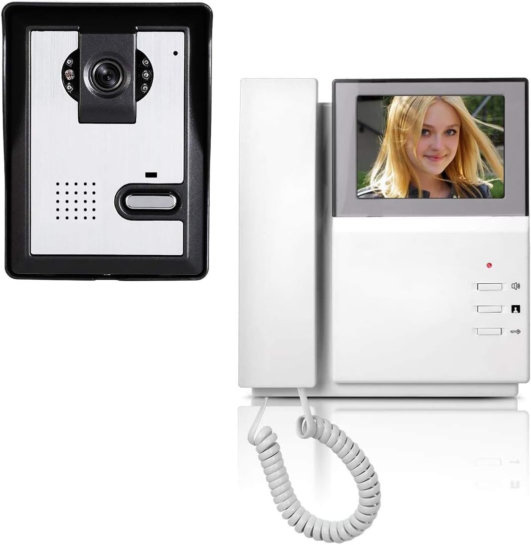 4.3 Inches Wired Video Door Phone System with LCD Monitor, IR Night Vision, Pack of 2 W893