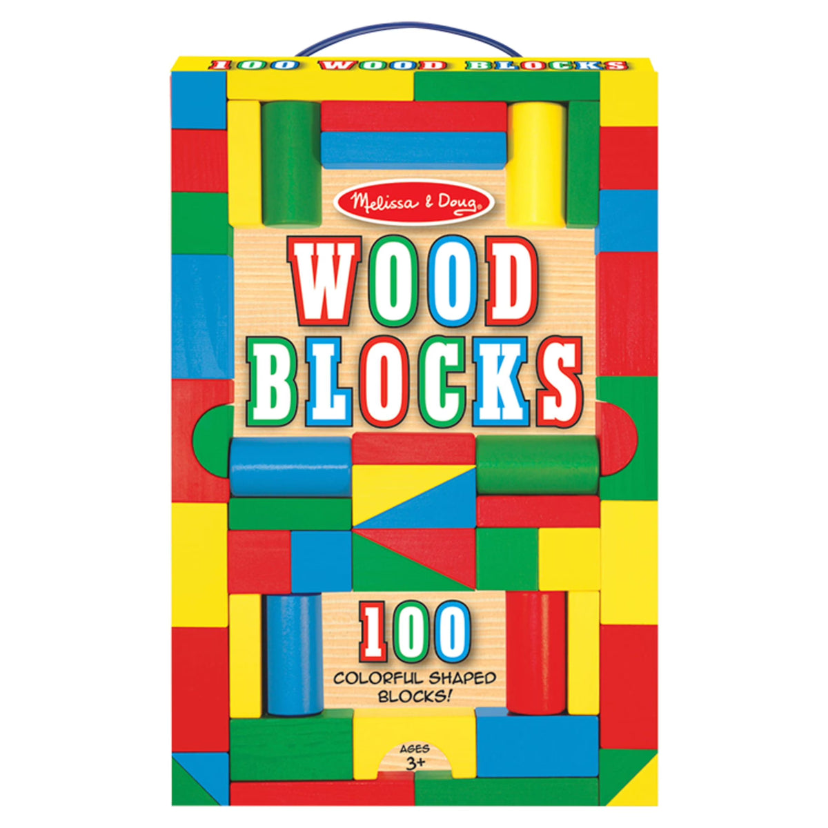 100 Pieces Painted Wood Blocks Set W965600