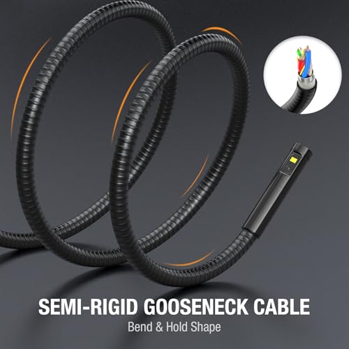 Dual Lens Borescope Camera with Light 1080P Waterproof Flexible Endoscope U626120