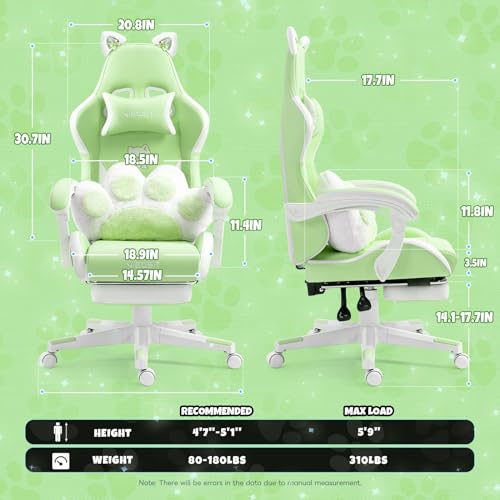 Blue Ergonomic Gaming Chair with Footrest M1012