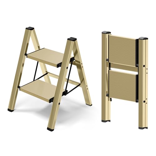 Lightweight Aluminum Folding Step Stool with Anti-Slip Pedals, 330 lbs Capacity M367