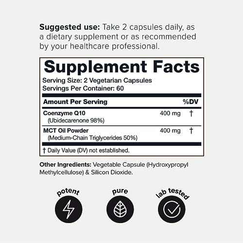 60 Veggie Capsules CoQ10 400mg Supplement D90271