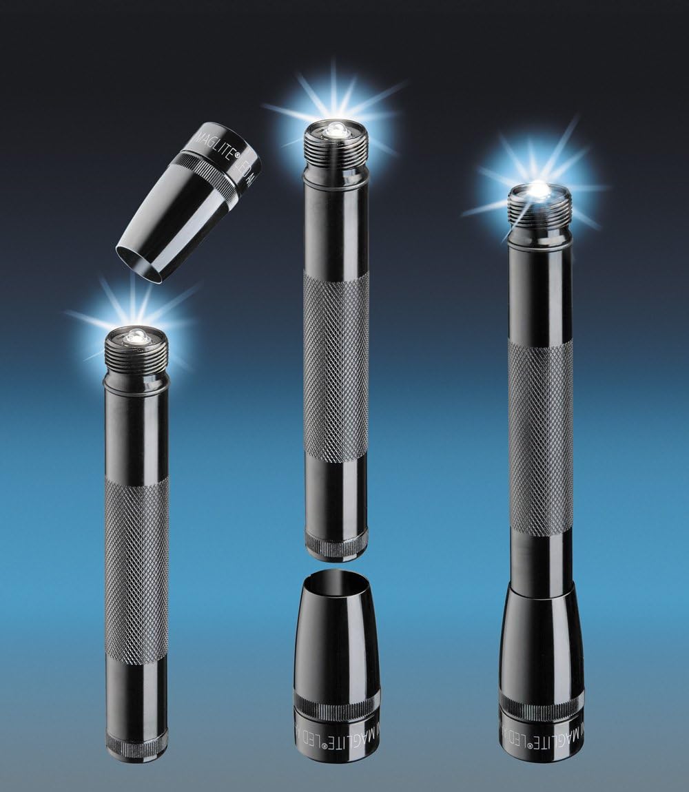 Silver Mini Mag AA Pro LED Flashlight 332 Lumens Z3805