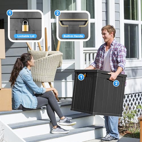 100 Gallon Black Resin Outdoor Storage Box C652198