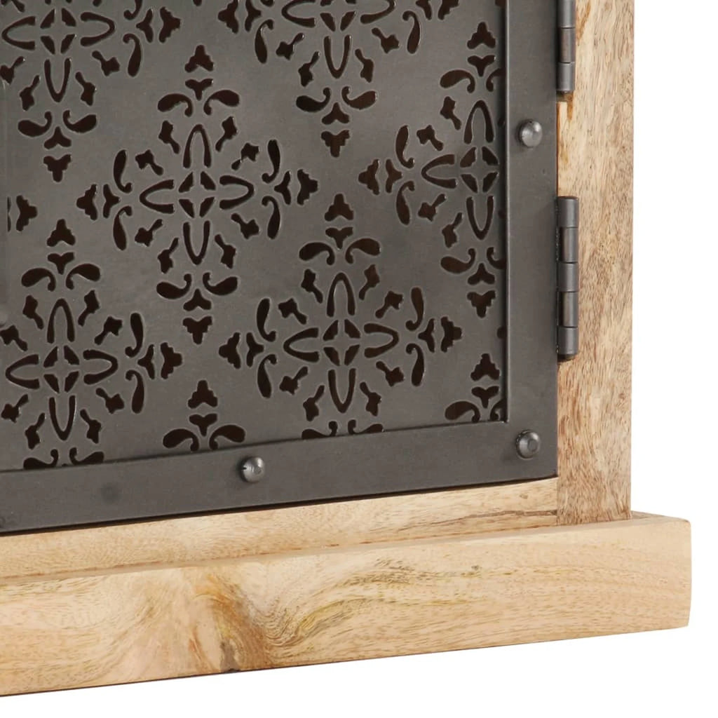 Mango Wood TV Stand with 2 Steel Doors S792172