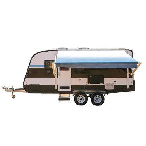 Motorized Retractable RV/Patio Awning - 13 x 8 Feet - Blue Fade C988030