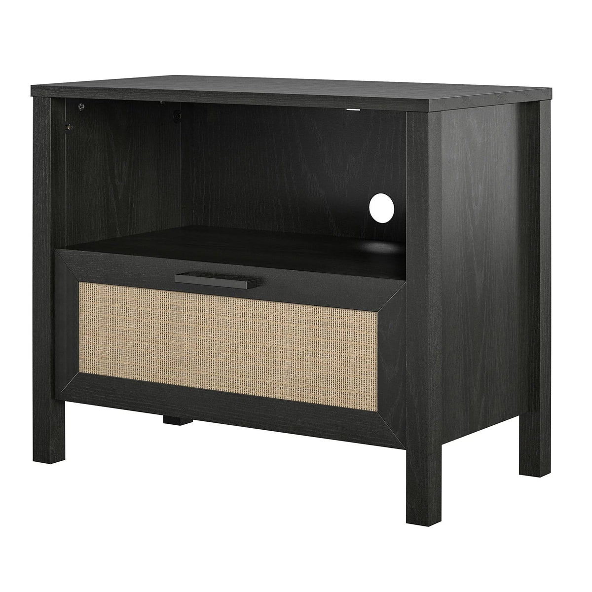 Black 1 Drawer Nightstand P4498