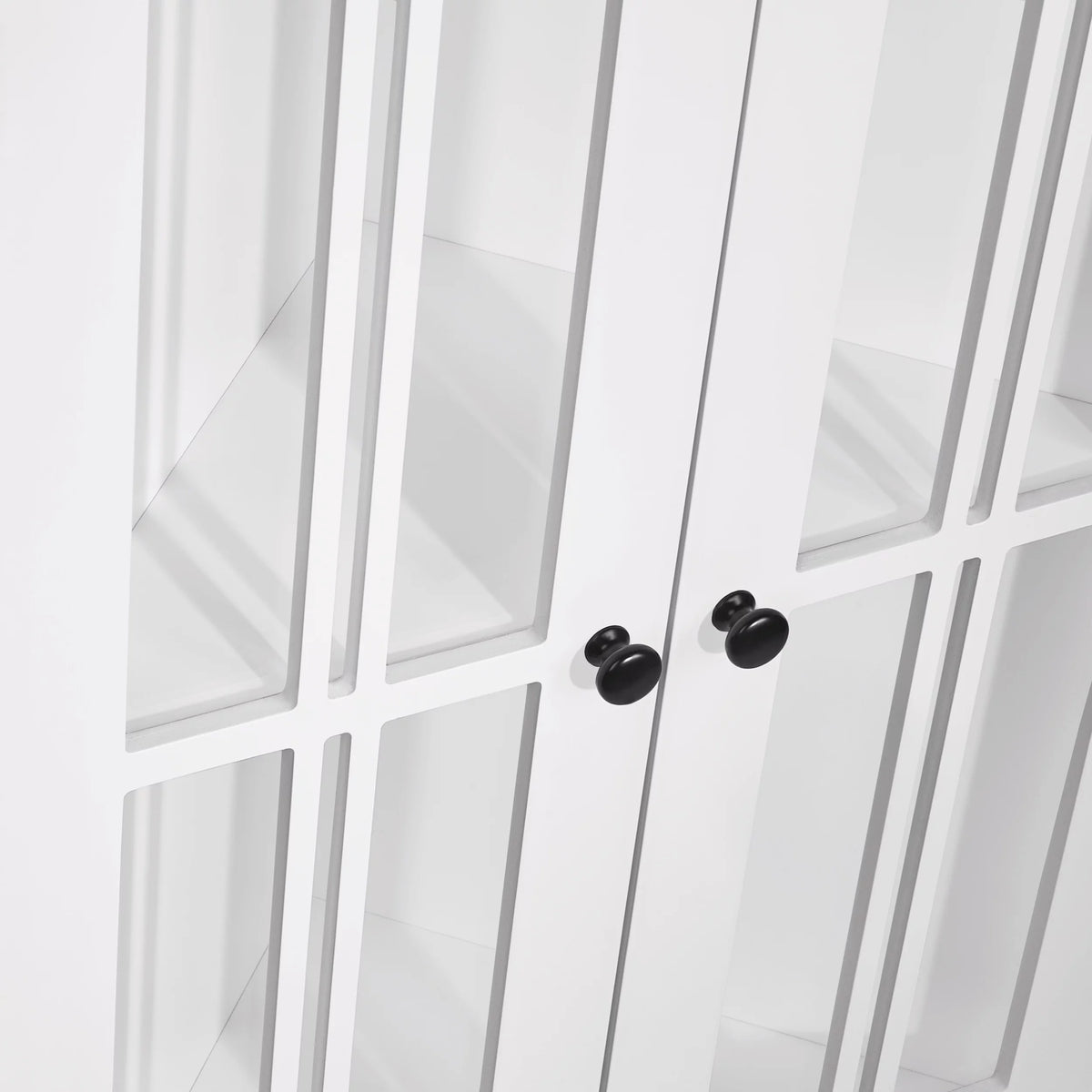 White Two-Door Wood Corner Cabinet D42408