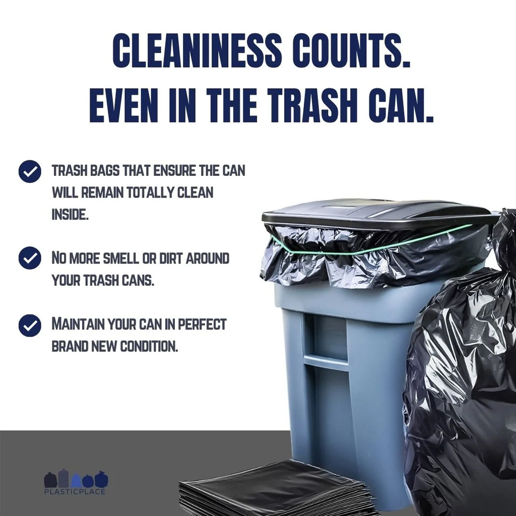 Black 64 Gallon Trash Bags, 50 Count B186