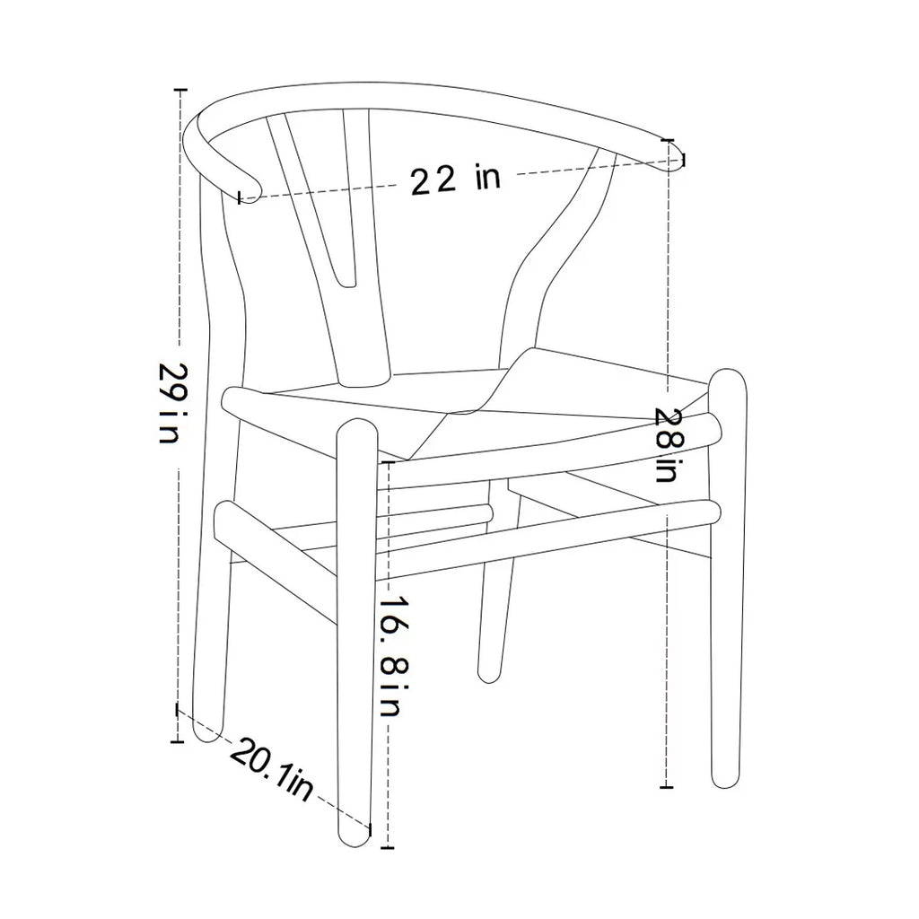 Black Solid Wood Rattan Dining Chair M871