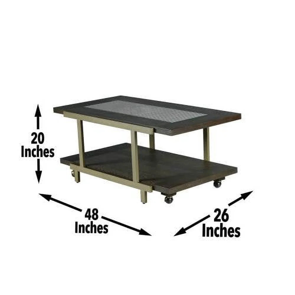 Rustic Industrial Cocktail Table with Wood Tabletop and Iron Frame I318513