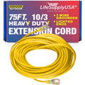 10/3 Extension Cord 75ft, 15A, 125V, Yellow F64134