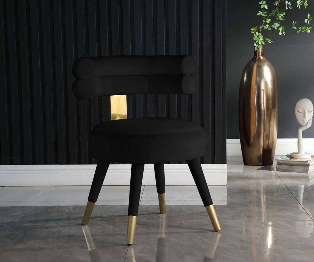 Black Velvet Dining Chair (Set of 2) O9057