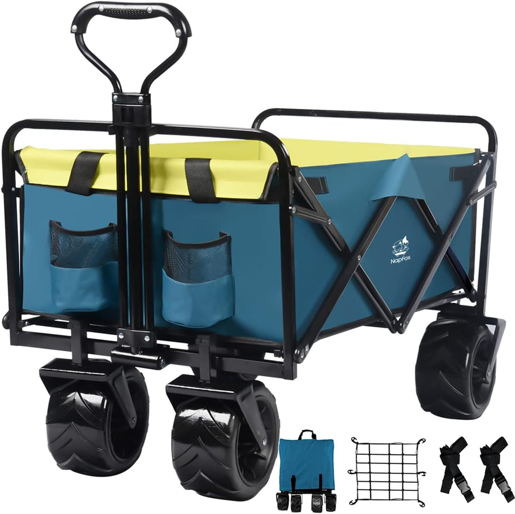 Black Heavy Duty Folding Utility Cart with Adjustable Handle Z61671