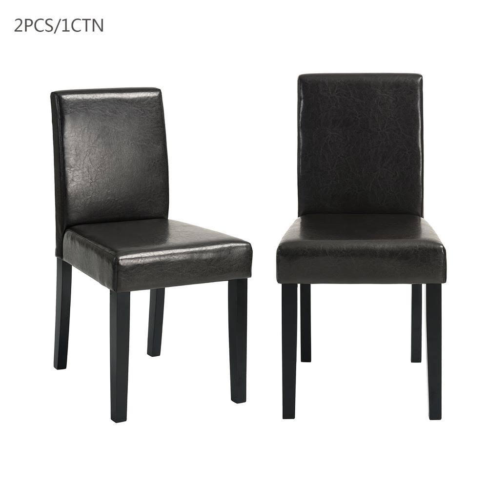 Brown PU Side Dining Chair (Set of 2) T158336
