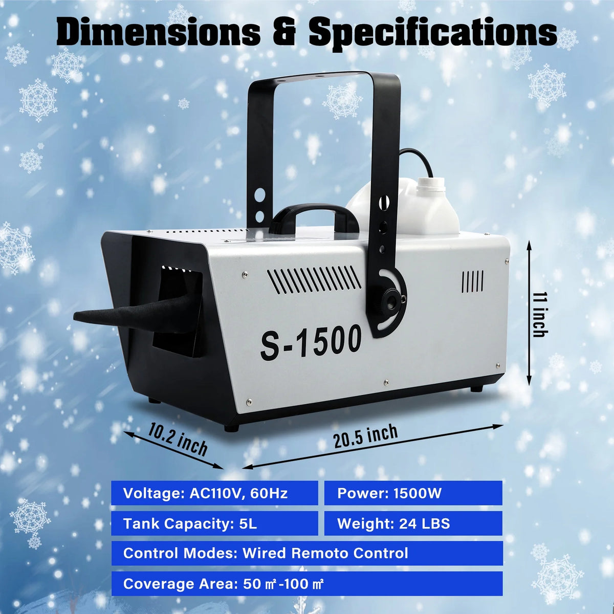 1500W Snow Machine Snowflake Maker with Wireless Remote R306