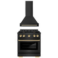 30 In. Gas Range and Range Hood in Black Stainless Steel X59139