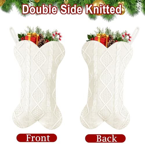 2 Pack 18 Inch Knitted Dog Christmas Stocking H11770