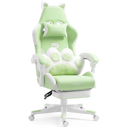 Blue Ergonomic Gaming Chair with Footrest M1012