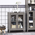 Gray Wooden Bathroom Floor Cabinet X948