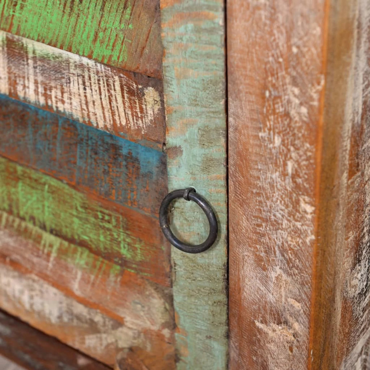 Reclaimed Wood Nightstand with Drawer and Door Cabinet O121