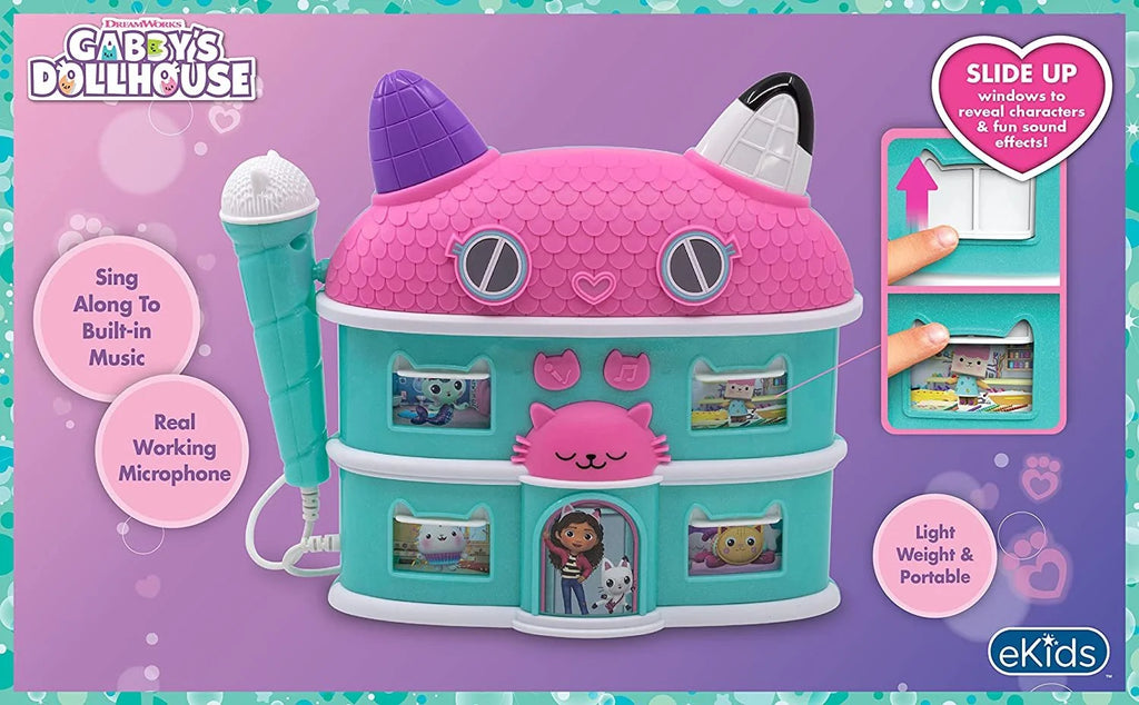 Gabby Sing Along Boom Box Speaker with Microphone, Karaoke Machine with Built in Music and Sound Effects H80066