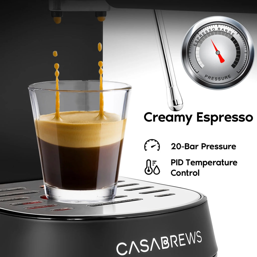 20 Bar Espresso Machine with Milk Frother, Stainless Steel A5447