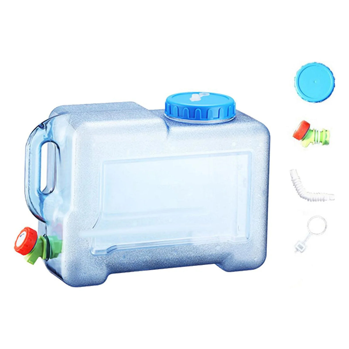 Transparent Blue 12 Liters Portable Water Container with Faucet V550839