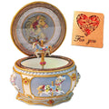 Classical Carousel Horse Music Box with LED Lights Resin Carved Mechanical Musical Box L1573