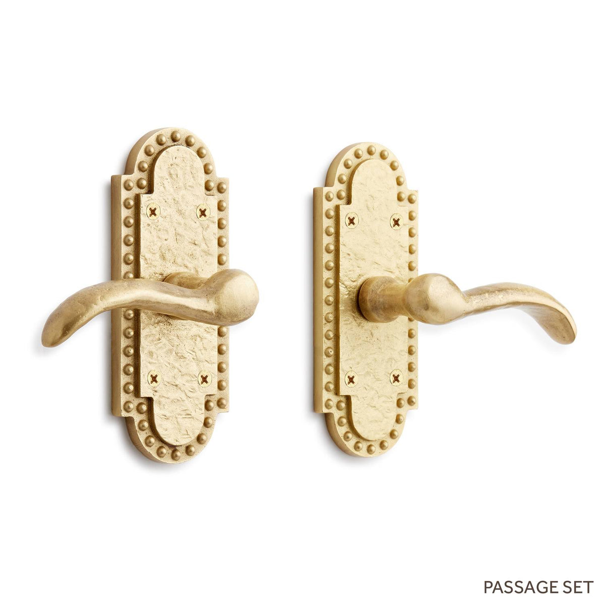 Solid Brass Passage Door Lever Set with Satin Brass Lev K3247