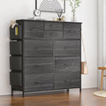 Black 10 Drawer Fabric Dresser B324