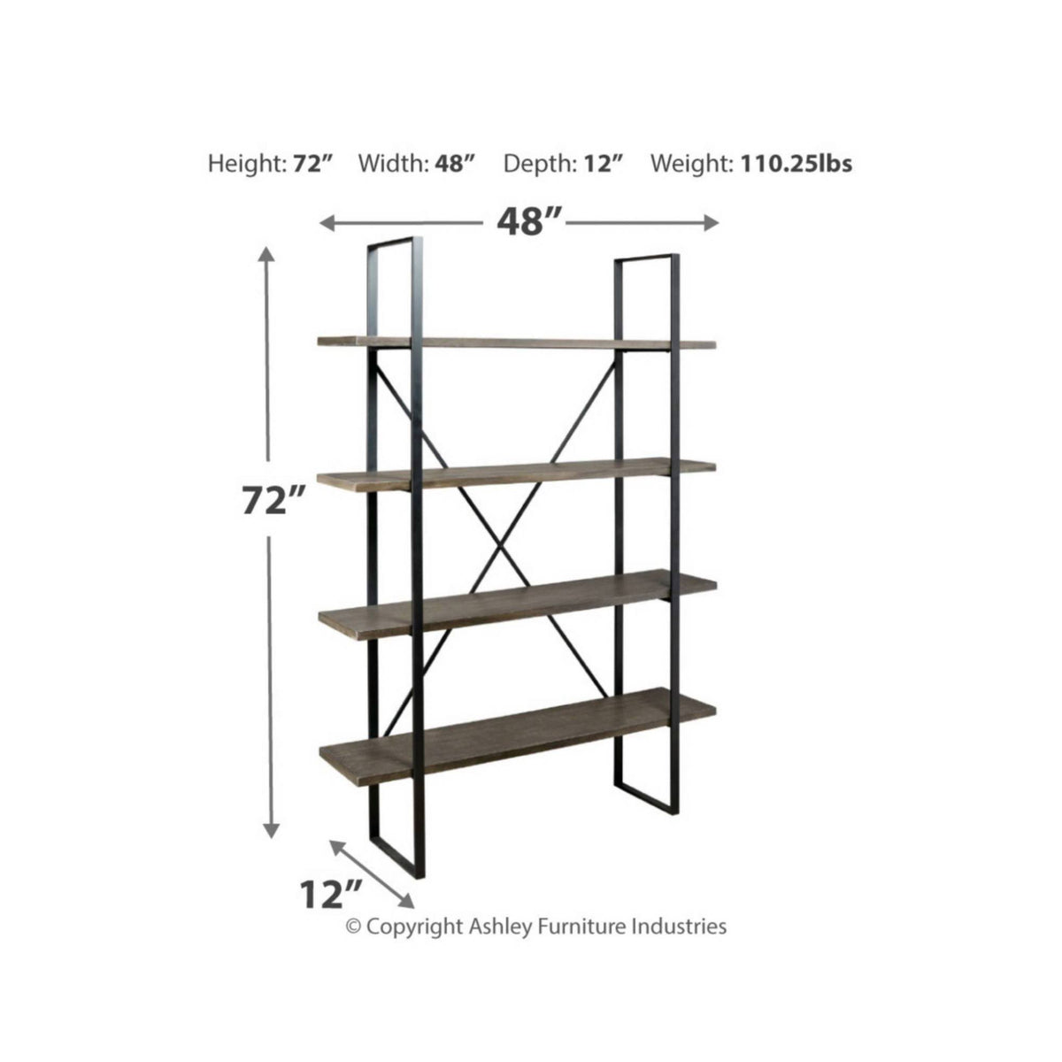 Black Gray Bookcase O70860