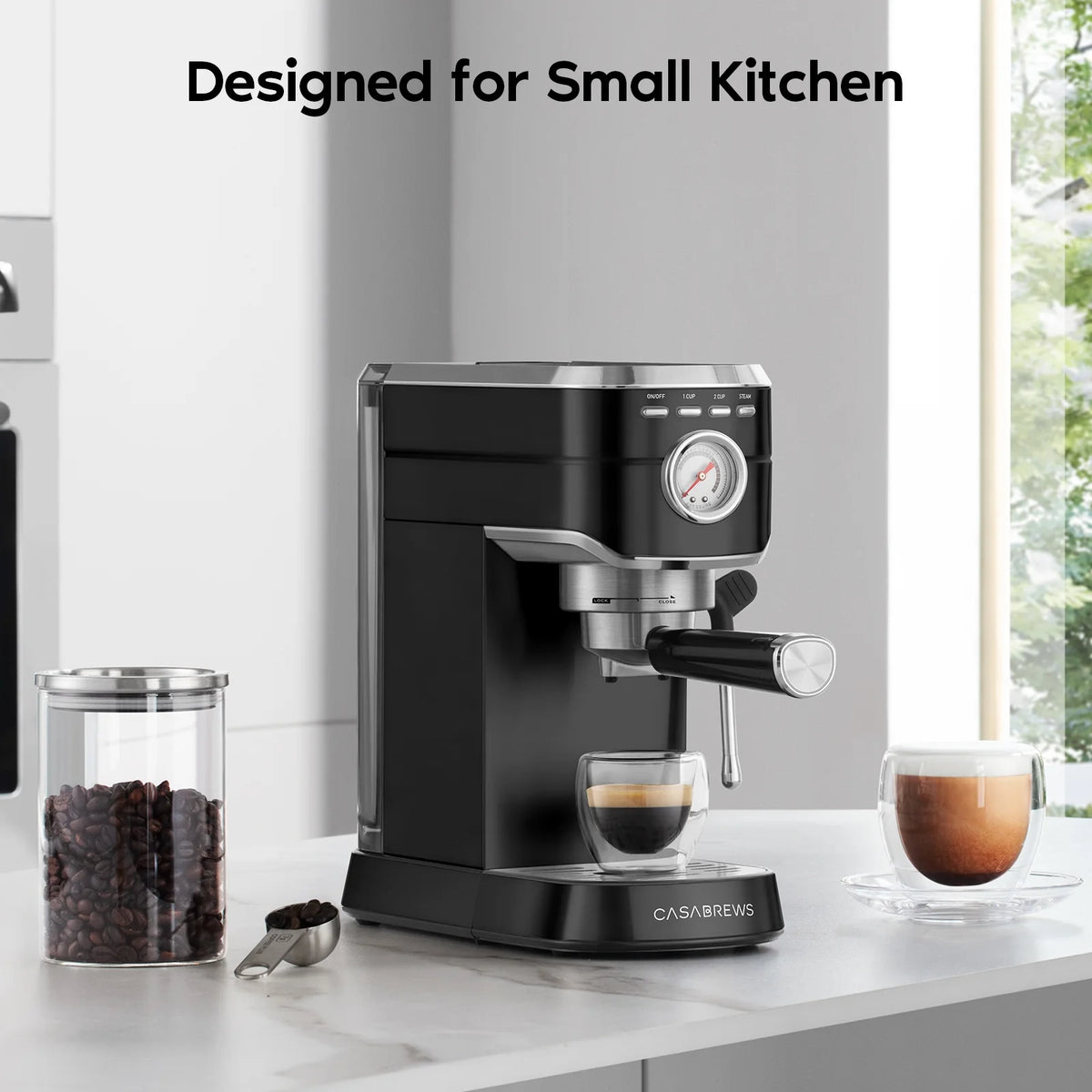 20 Bar Espresso Machine with Milk Frother, Stainless Steel A5447