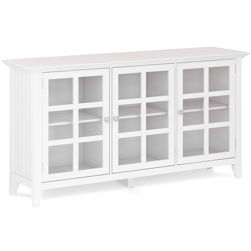 White Solid Wood Wide Storage Cabinet S500411