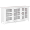 White Solid Wood Wide Storage Cabinet S500411