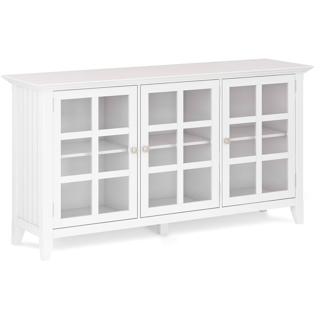 White Solid Wood Wide Storage Cabinet S500411
