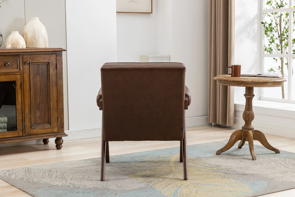 Leisure Chair with Solid Wood Armrest and Feet R520