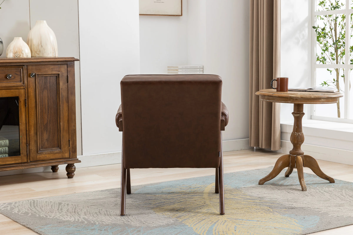 Leisure Chair with Solid Wood Armrest and Feet R520