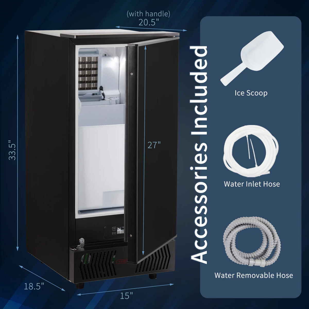 Commercial Ice Maker Machine 80lbs/24H Stainless Steel Black B726662